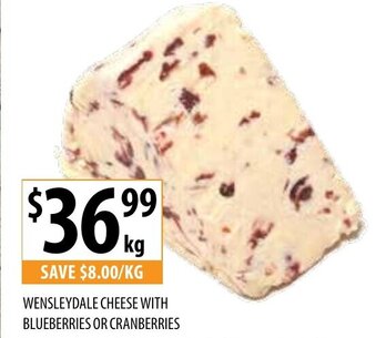 Supabarn Wensleydale Cheese with Blueberries or Cranberries offer