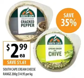 Supabarn South Cape Cream Cheese Range 200g offer