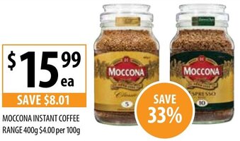Supabarn Moccona Instant Coffee Range 400g offer