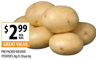 Pre Packed Washed Potatoes 2kg