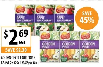 Supabarn Golden Circle Fruit Drink Range 6x250ml offer