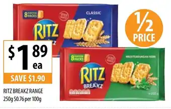 Supabarn Ritz Breakz Range 250g offer