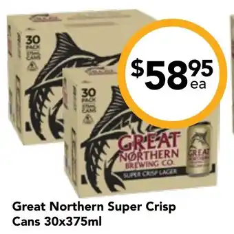 Drakes Great Northern Super Crisp Cans 30x375ml offer