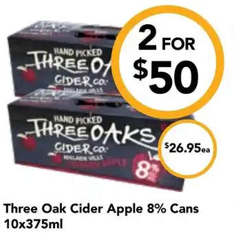 Drakes Three Oak Cider Apple 8% Cans 10x375ml offer