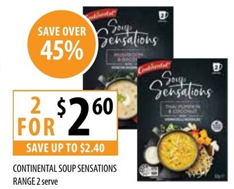 Supabarn Continental Soup Sensations Range 2 serve offer