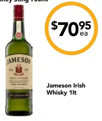 Drakes Jameson Irish Whisky 1lt offer