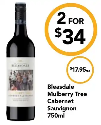 Drakes Bleasdale Mulberry Tree Cabernet Sauvignon 750ml offer