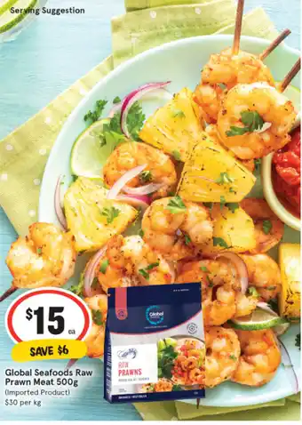 IGA Global Seafoods Raw Prawn Meat 500g offer