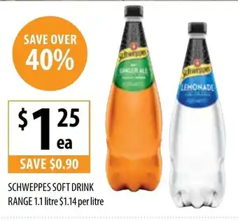 Supabarn Schweppes Soft Drink 1,1L offer