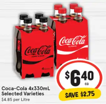 IGA Coca-Cola 4x330mL Selected Varieties offer