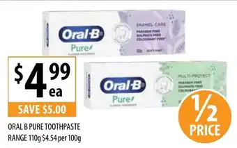 Oral B Pure Toothpaste 110g