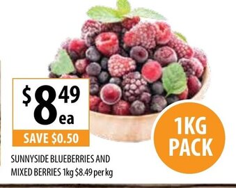 Sunnyside Blueberries and Mixed Berries 1kg
