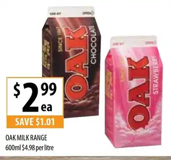Supabarn Oak Milk Range 600ml offer