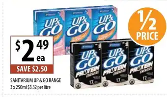 Supabarn Sanitarium Up & Go Range 3x 250ml offer