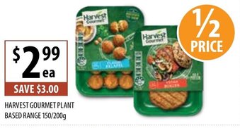 Harvest Gourmet Plant Based Range 150/200g