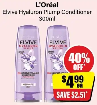 L'Oréal Elvive Hyaluron Plump Conditioner 300ml