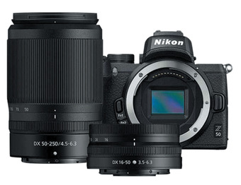 Nikon z 50 mirrorless camera + z 16-50mm & z 50-250mm lens kit