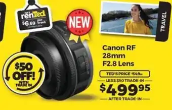 Teds Cameras Canon RF 28mm F2.8 Lens offer