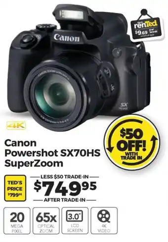 Teds Cameras Canon Powershot SX70HS SuperZoom offer