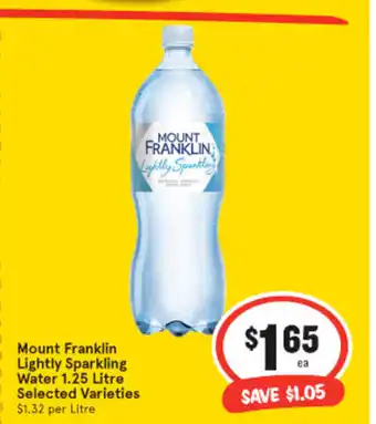 IGA Mount Franklin Still Water 1.25 Litre offer