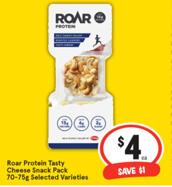IGA Roar Protein Tasty Cheese Snack Pack 70-75g offer