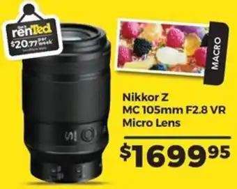 Teds Cameras Nikkor Z MC 105mm F2.8 VR Micro Lens offer