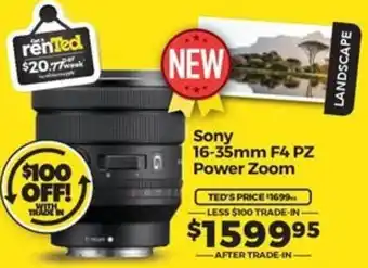 Teds Cameras Sony 16-35mm F4 PZ Power Zoom offer