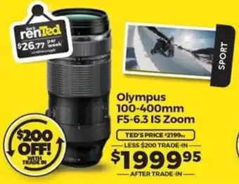 Teds Cameras Olympus 100-400mm F5-6.3 IS Zoom offer