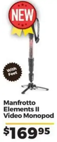 Teds Cameras Manfrotto Elements II Video Monopod offer