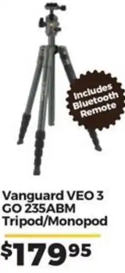 Teds Cameras Vanguard VEO 3 GO 235ABM Tripod/Monopod offer