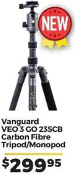 Teds Cameras Vanguard VEO 3 GO 235CB Carbon Fibre Tripod/Monopod offer