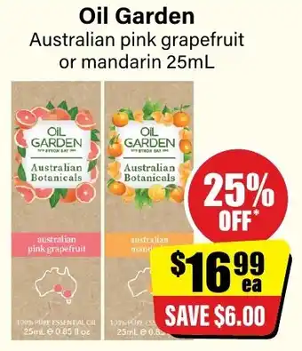 Chemist Discount Centre Oil Garden Australian pink grapefruit or mandarin 25mL offer