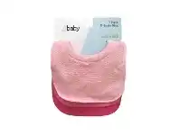Baby Bunting 4Baby Newborn Dribble Bib - Pink- 3 Pack offer