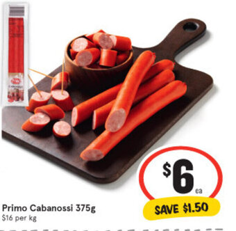 IGA Primo Cabanossi 375g offer