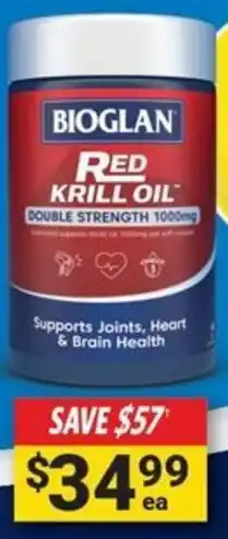 Cincotta Chemist BIOGLAN RED KRILL OIL DOUBLE STRENGTH 1000mg offer