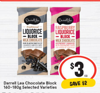IGA Darrell Lea Chocolate Block 160-180g offer