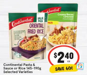 IGA Continental Pasta & Sauce 145-190g offer