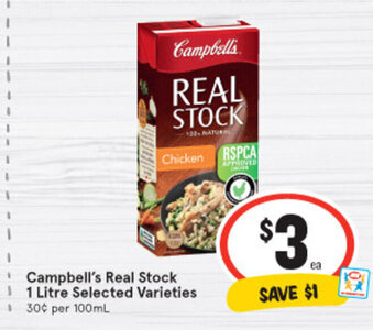 IGA Campbell's Real Stock 1 Litre offer