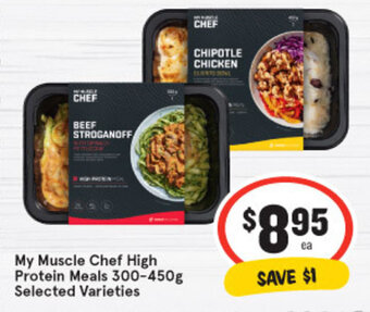 IGA My Muscle Chef High Protein Meals 300-450g offer