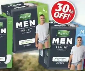 DEPEND Advanced Protection Underwear 7D Large and Medium 8 Pack