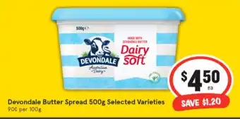 IGA Devodale Butter Spread 500g offer