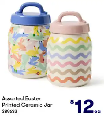 BIG W Assorted Easter Printed Ceramic Jar offer