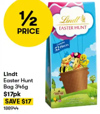 BIG W Lindt Easter Hunt Bag 346gpk offer