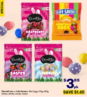 BIG W Darrell Lea or Life Savers Mini Eggs 110g-120g offer