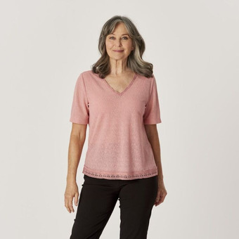 Harris Scarfe Savannah lace detail vee neck top offer