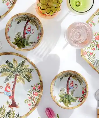 Chyka home monkey's garden picnicware salad plate