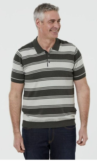 Harris Scarfe Bronson casual perth stripe knitted polo offer
