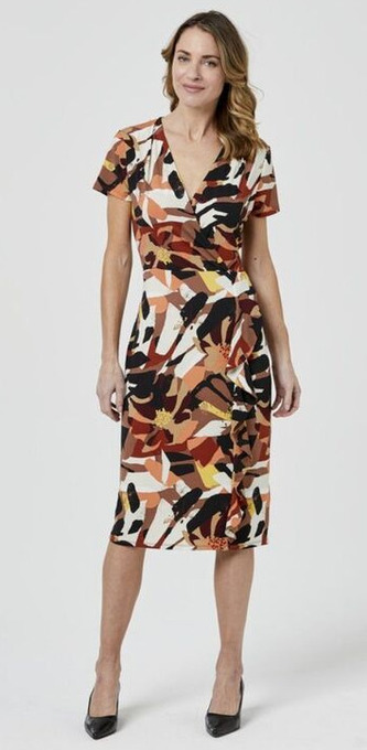 Harris Scarfe Jane lamerton flutter sleeve abstract floral dress offer