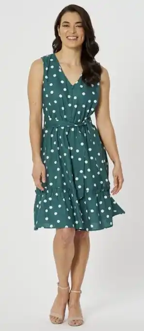Harris Scarfe Khoko smart button spot midi dress offer