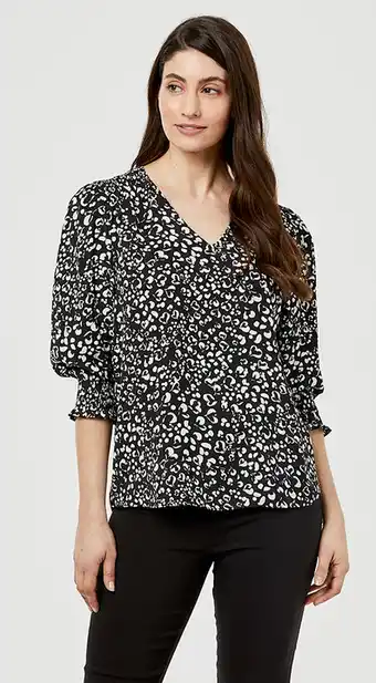 Harris Scarfe Khoko smart shirred detail top offer